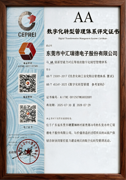 Digital Transformation Management System Assessment Certificate